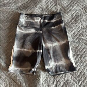 Nike Dry Fit Small Spandex 5” Inseam. Gray/black tie dye